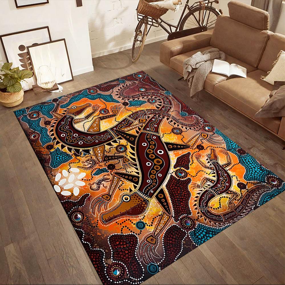 Aboriginal Artwork Floor Mats for Living Room, Bedroom and Room Decoration Are Suitable for Gifts.