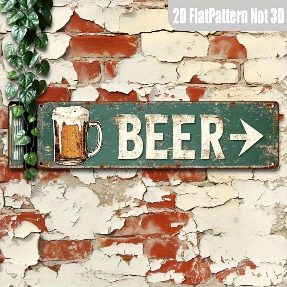 Retro Metal Wall Art for Home Office Beer Bar Decor