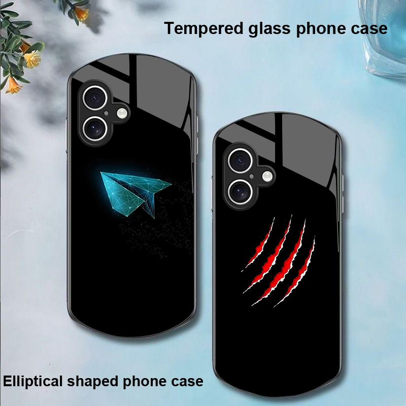Funny Devil Eyes For Apple IPhone 16 11 13 15 14 Pro Max 12 Mini 7 8 Plus XR X XS Elliptical Shaped Tempered Glass Phone Case