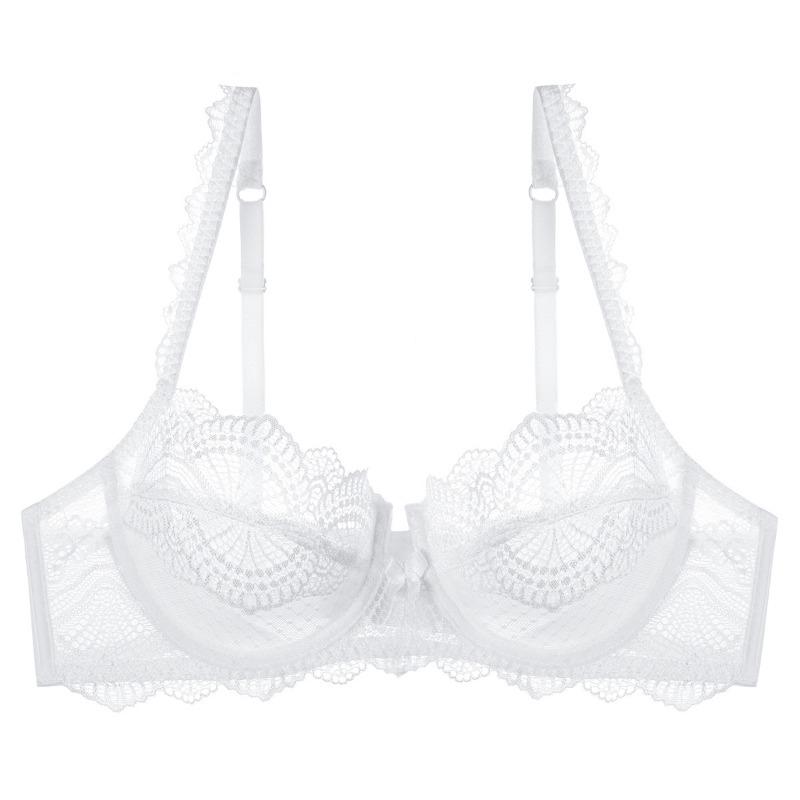 Velká velikost Dámské Letní Ultra Tenké Sexy Čistá Touha Krajka Velká Prsa Ukazují Malé Proti Pověsu na Podpůrném Prádle