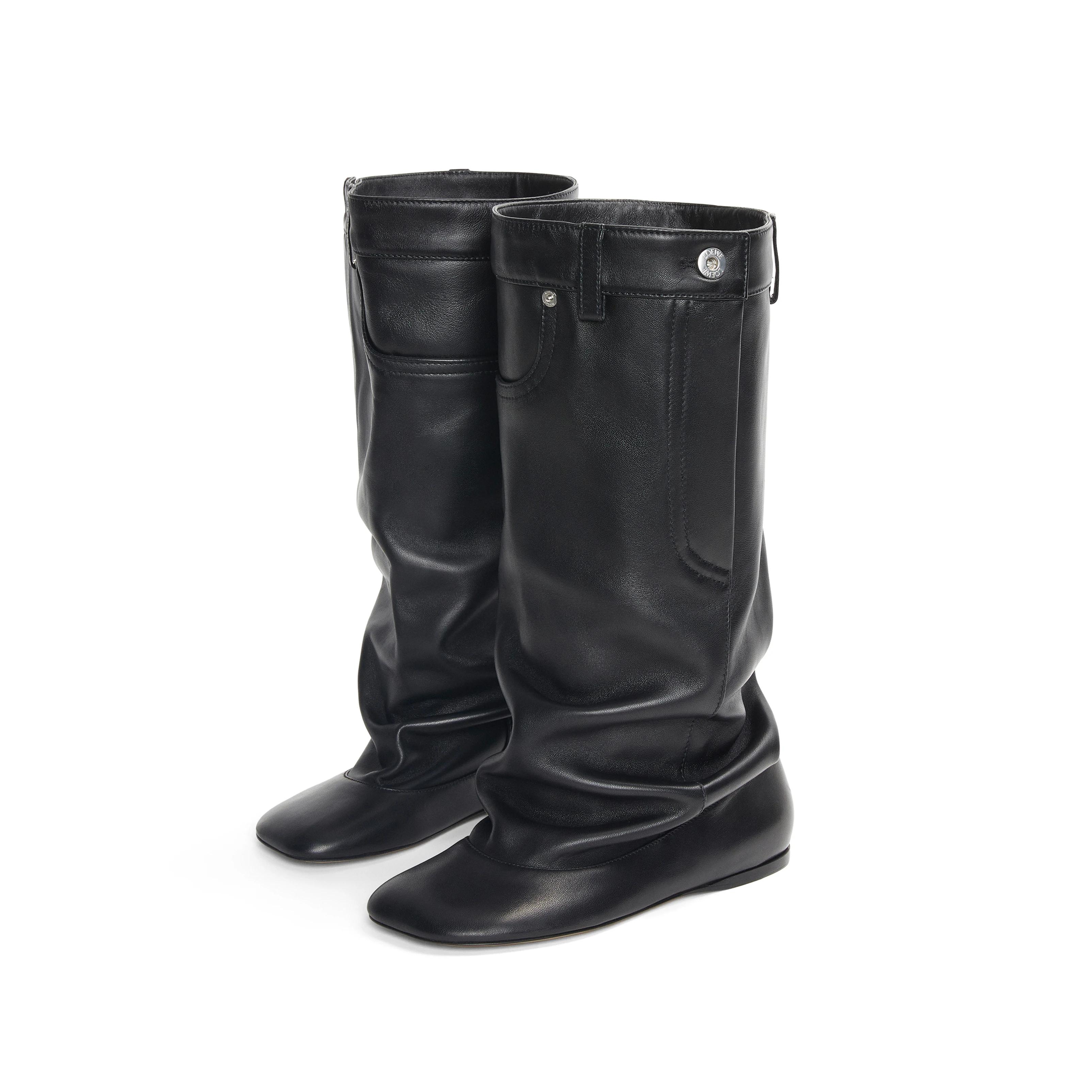 

Модный дизайн черного ремня, плиссированные ленивые ботфорты до колена, 2025, новые женские, в европейском и американском стиле, на высоком каблуке, модные ботинки, размеры 34-43 43