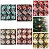 9pcs Plastic Hanging Bauble Ornament Xmas Tree Hanging Ornament  Christmas New Year Party