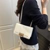 New women's bag fashionable solid color high-end sense versatile shoulder small square bag trendy messenger bag chain bag