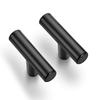 2 Inch Cabinet Pulls Matte Black Stainless Steel Kitchen Drawer Pulls Cupboard Handle T Round bar Cabinet Handles