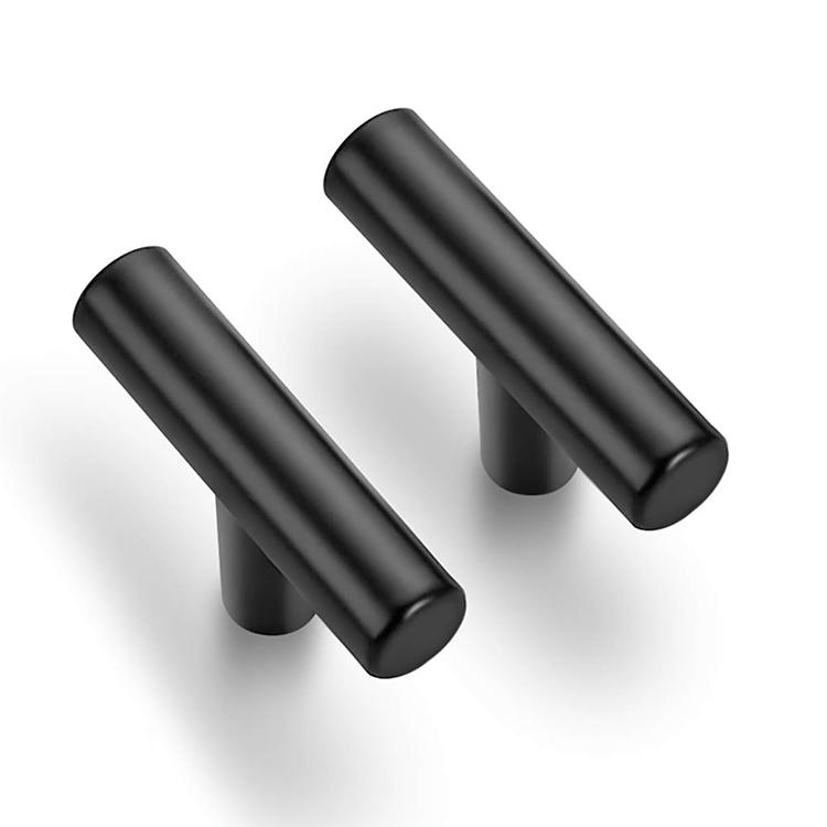 2 Inch Cabinet Pulls Matte Black Stainless Steel Kitchen Drawer Pulls Cupboard Handle T Round bar Cabinet Handles