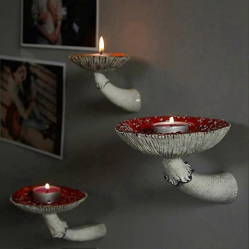 3pcs Mushroom Hanging Shelf Wall Floating Shelf Hanging Decor Shelves For Bedroom, Living Room, Bat