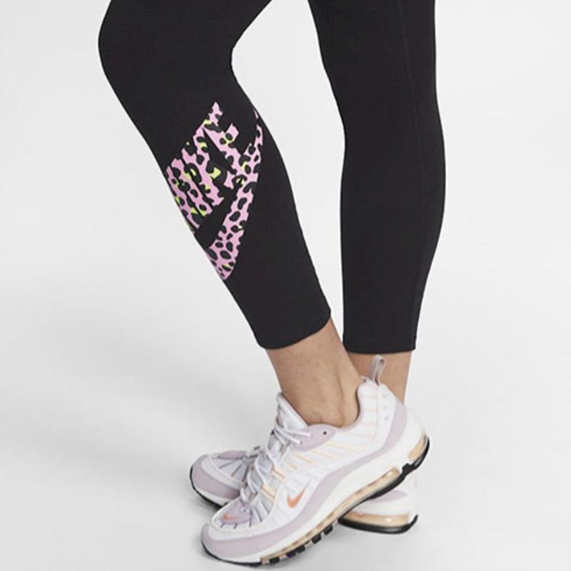 Nike Cotton Letter Print Leggings Women Bottoms Black CW2503-011