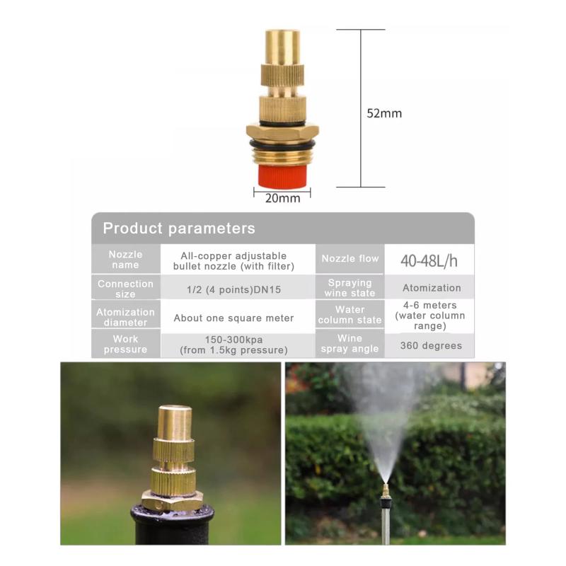 Irrigation Sprayer Watering Misting Nozzle Spray Nozzle Water Sprinklers Head Sprinkler Nozzle Garden Lawn Irrigation Sprinklers