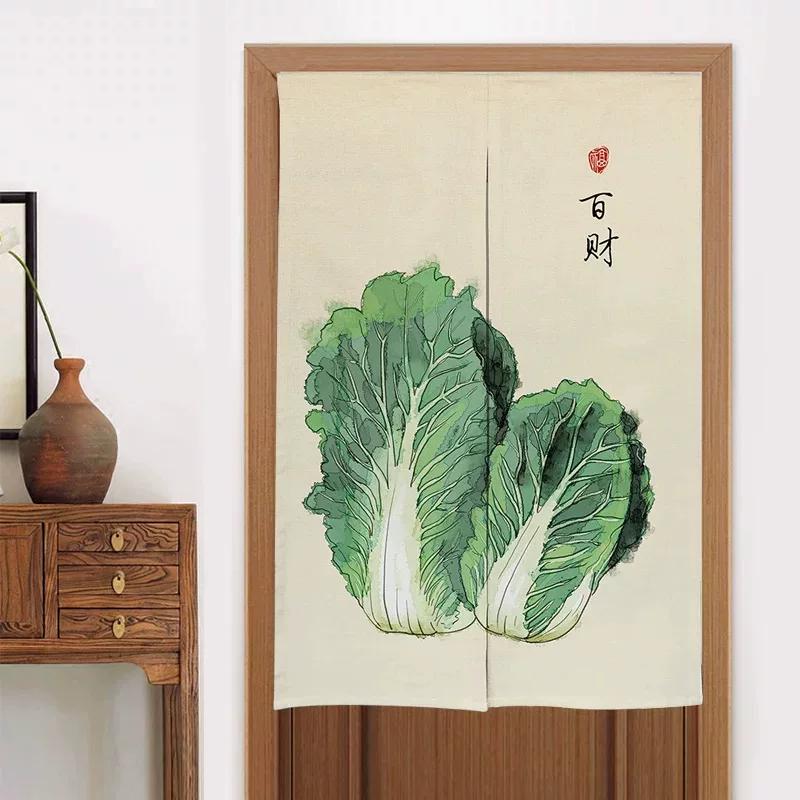 Chinese Half Door Curtain for Kitchen Bathroom Bedroom Partition Windproof Decorative Hanging Screen