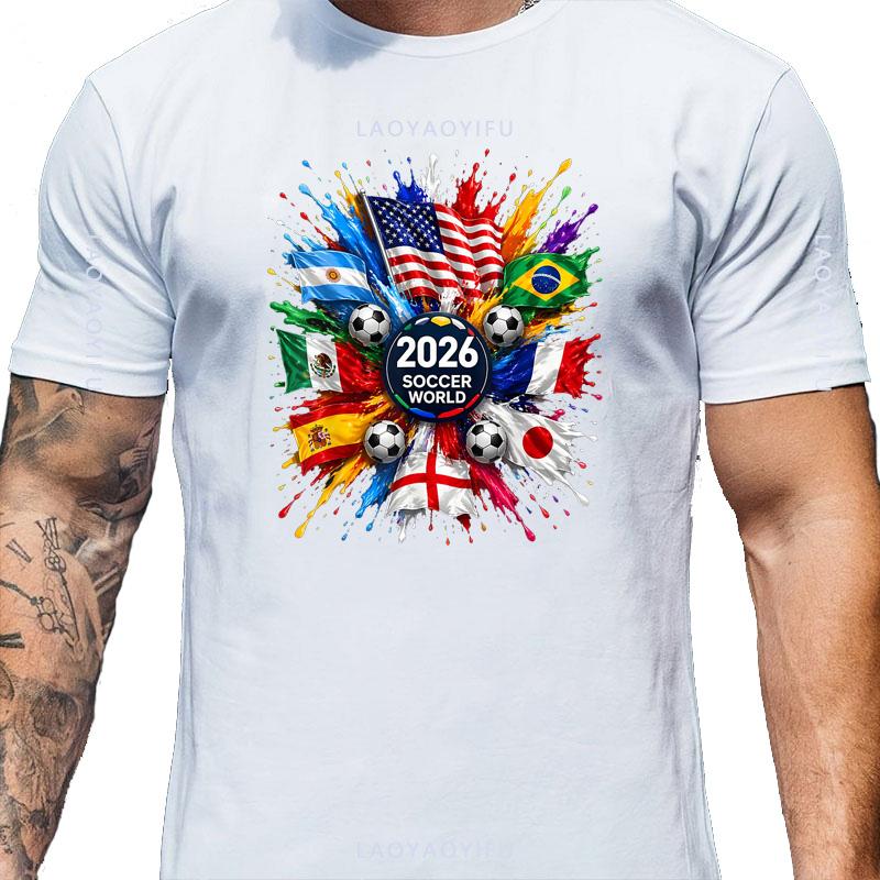 Usa Patriotic Country Flag Soccer T Shirt Unisex Vintage Burst Art Football Supporter Fan Casual Daily Trendy Streetwear Top