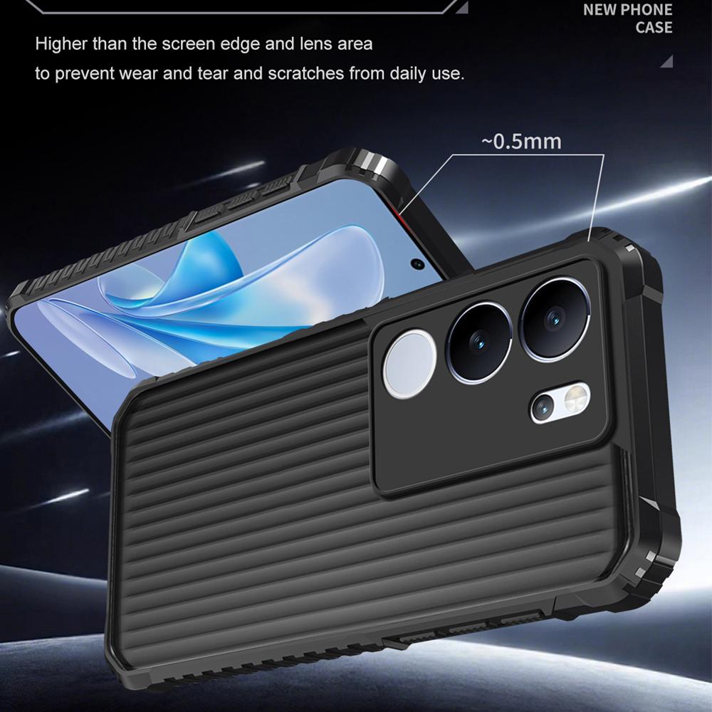 KEYSION Heavy Duty Shockproof Phone Case for VIVO V29 5G V27 5G Soft Silicone+PC Translucent Matte Back Cover for VIVO V25 V29 5G