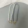 Tooxika French Retro Light Luxury Niche Grey Pearl Necklace Simple Personality Jumper Chain Female