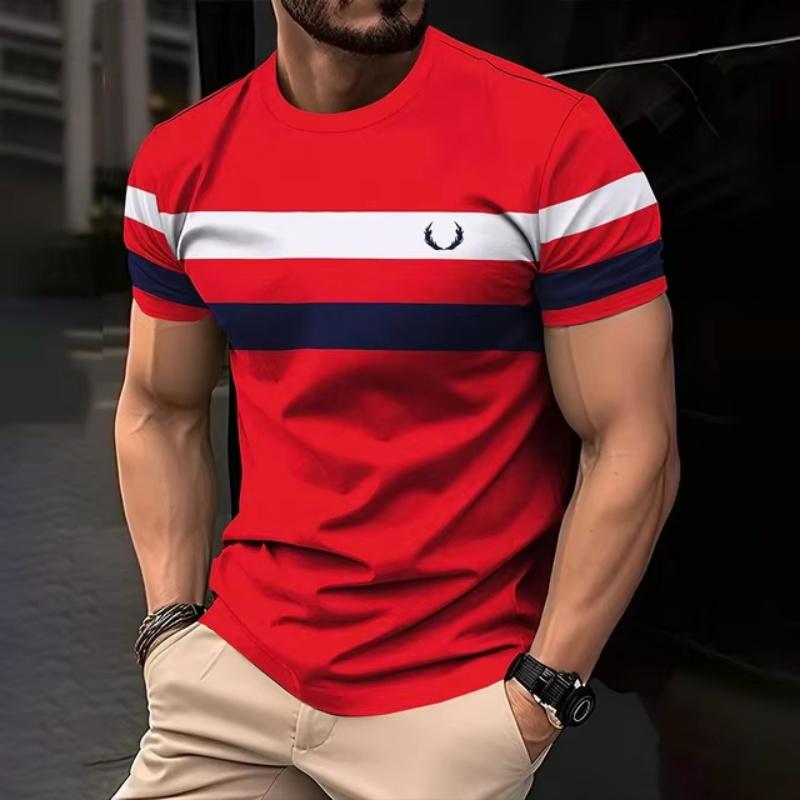 

3D Print Colorful Stripes T Shirt For Men Color Block Pattern Short-Sleeved Tees Harajuku Streetwear Tops O-Neck T-Shirt Clothes 6XL
