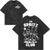 T-shirt Club Aperol Spritz Lavé Vintage en Coton Nouvelle Mode Homme Décontracté Rétro Citron Cool Oversize Ample T-shirt Lavage Acide