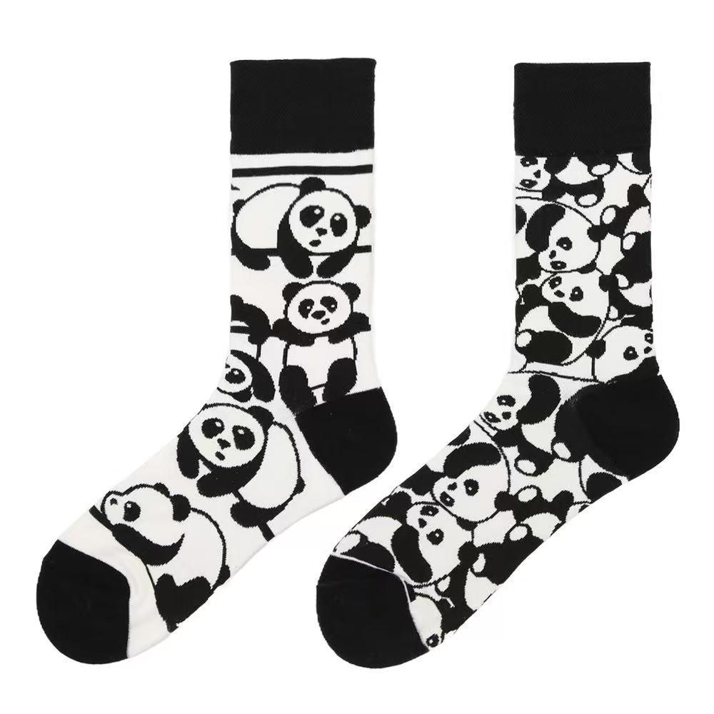 Asymmetrische Bunte Weihnachtsbaumwollsocken für Paare One Size gray