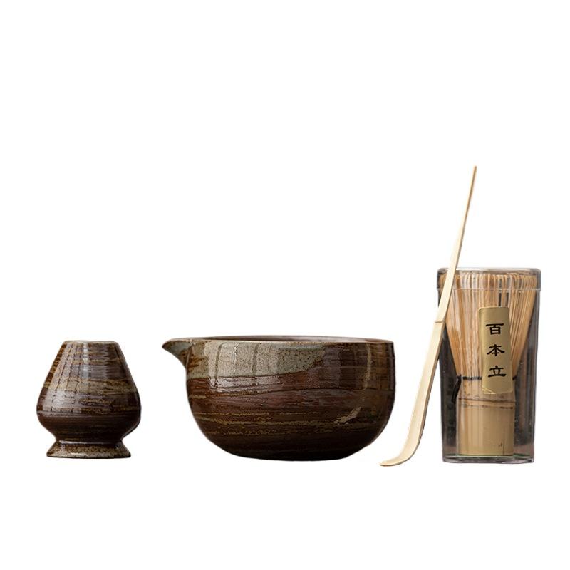 Japanese-style Coarse Pottery Tea Dispenser Ceramic Tea Bowl Matcha Bowl Matcha Spoon Baibenli Kung Fu Tea Ceremony Accessories
