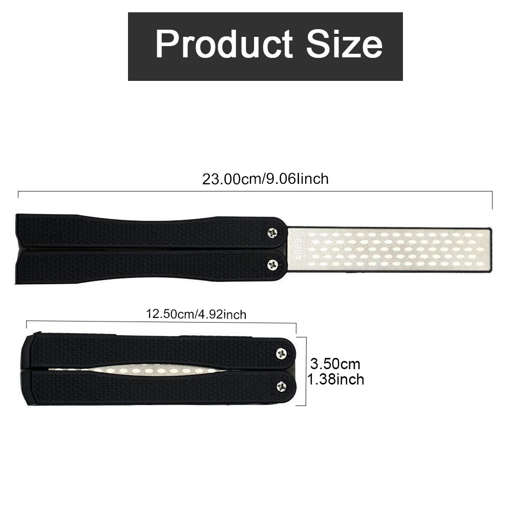 Diamond Knife Sharpener 400/600 Grit Double-Side Sharpening Stone for Knife Axe Drill Pocket Folding Knife Garden Tool Sharpener