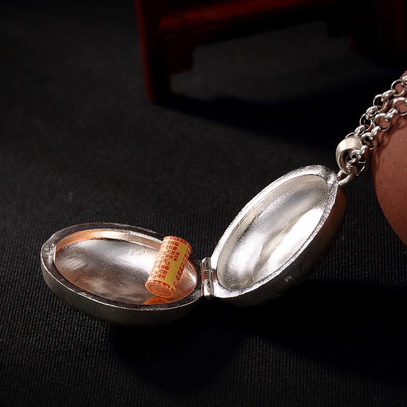 Handmade Tibetan-style Openable Amulet Pendant Necklace Men Women Copper With Crystal Charm Adjustable Chain Length