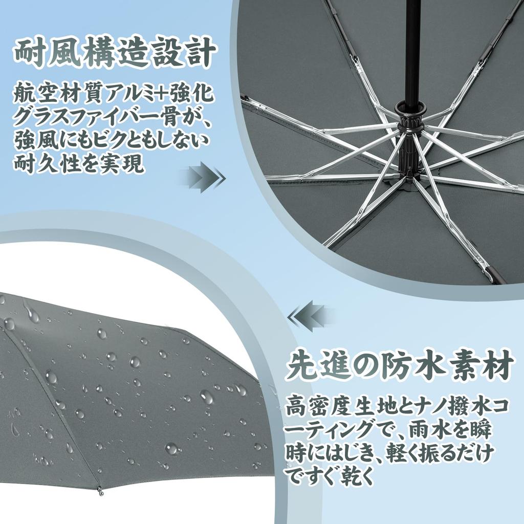 ZOMAKE Folding Automatic 8 Suitable for Rain and Sunny Rainy with Storage Bag Umbrella, One-Touch Open/Close, Ribs, Water-Repellent, Quick-Drying,