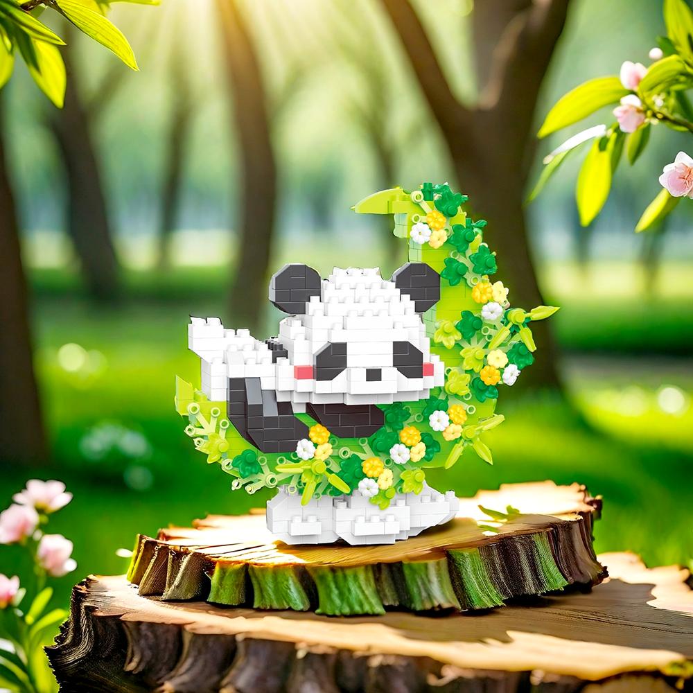 Mini Cute Panda Micro Building Blocks 3D Diamond Model Animal Bricks DIY City Construction Toys for Children Kids Birthday Gift