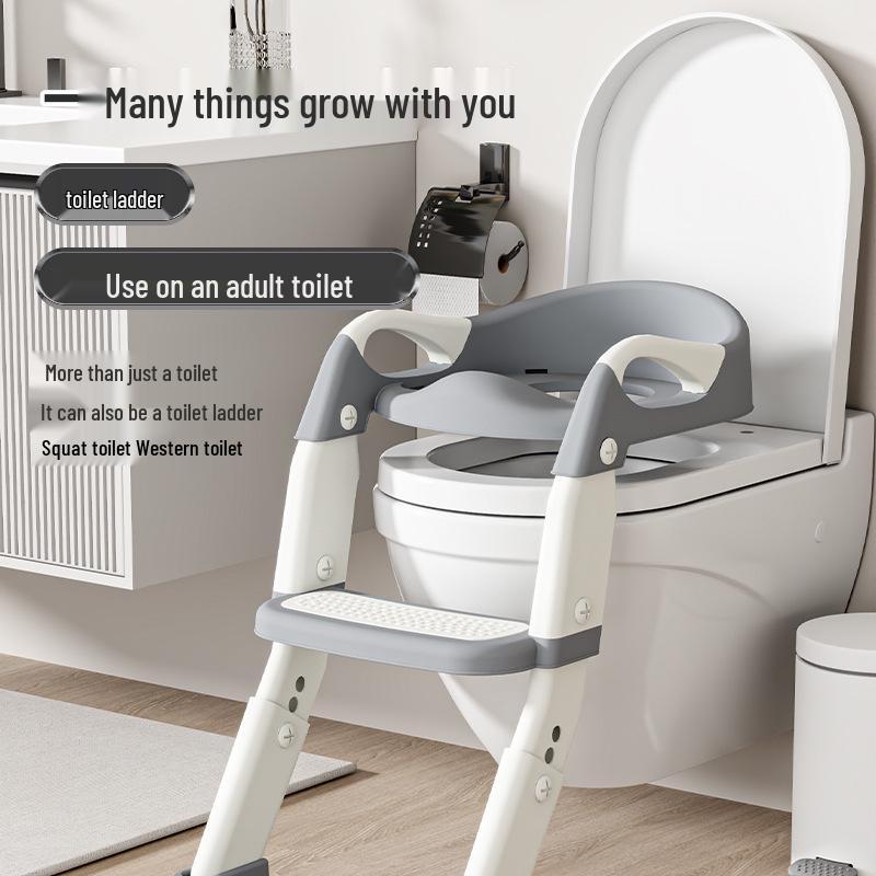 Foldable Children's Toilet Ladder with Backrest