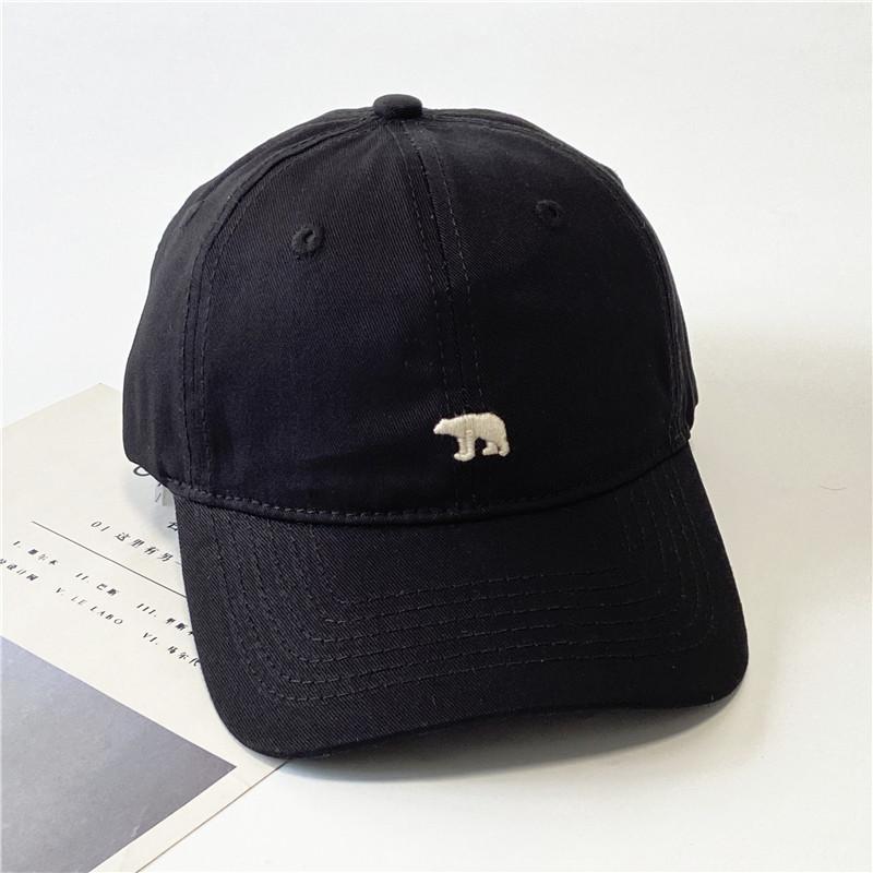 New Polar Bear Embroidered Baseball Cap Men's and Women's American Soft Top Cap Spring and Summer Versatile Big Head Circumference Sun Hat