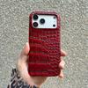 Luxury Retro Bright Glossy Crocodile Leather Case For iPhone 17 Air 16 15 14 13 Plus Pro Max 11 Business Shockproof Armor Cover