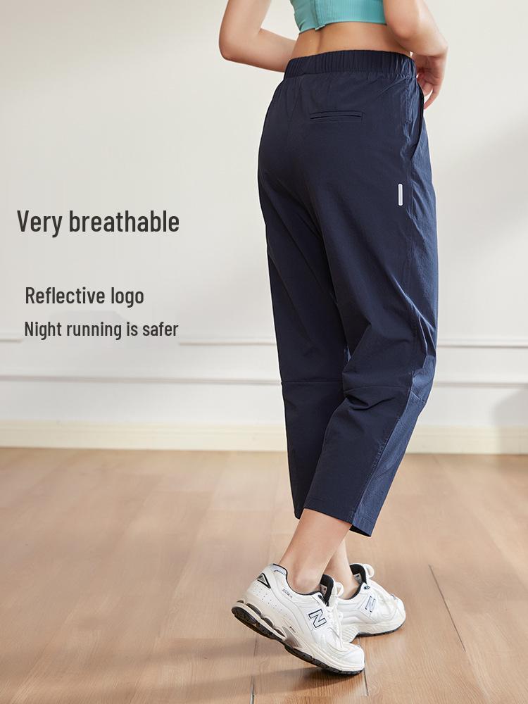 Plus Size Women's Slimming Quick-Dry Harem Pants - Lightweight, Loose, and Cropped for Summer Comfort