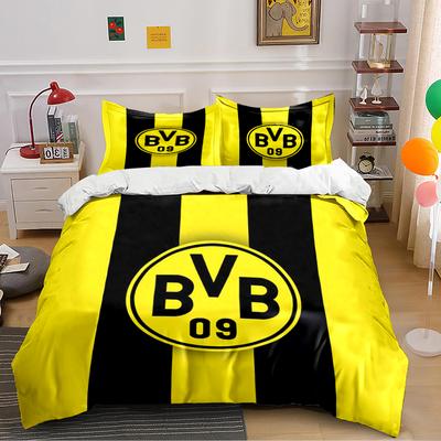 Yellow and Black Striped BVB Set Bedding Duvet Cover Set Duvet Cover Pillowcases Home Decor (1 * Duvet Cover 2 * Pillowcases, Without Duvet Insert)