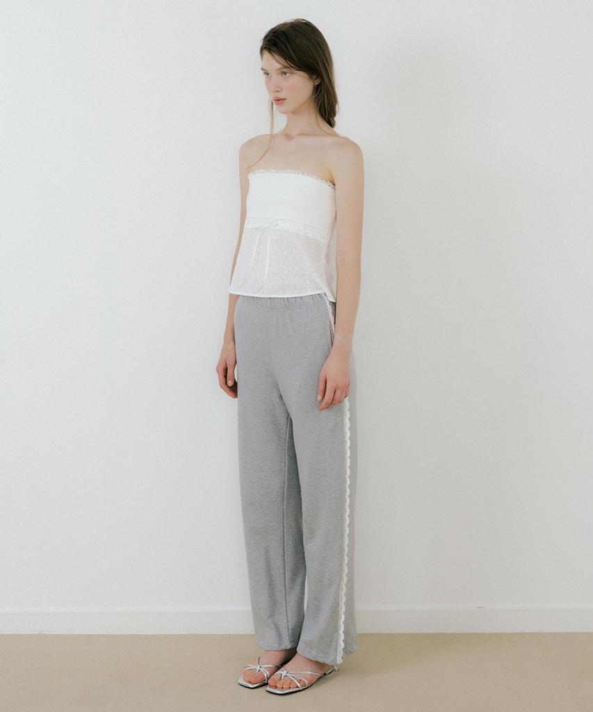 LETTERA Lace Jogger Pants_Grey