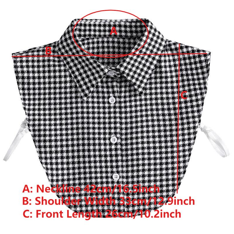 Vintage Woman Fake Collar for Sweater Autumn Black Lady Detachable Collar shirt Neckwear Solid Color False Collar