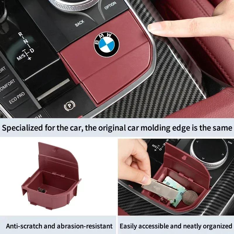 -Center Console Gear Shift Lever Storage Box Car Central Modification Organizer For BMW LHD 3 4 Series X3 X4 G22 G26 G01 G02 G20