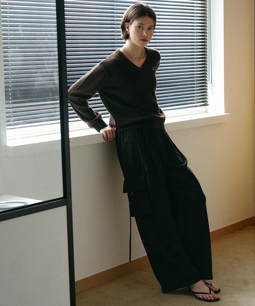 MAKE A TOAST Suede Cargo Pants Black Mbefpa008Bk