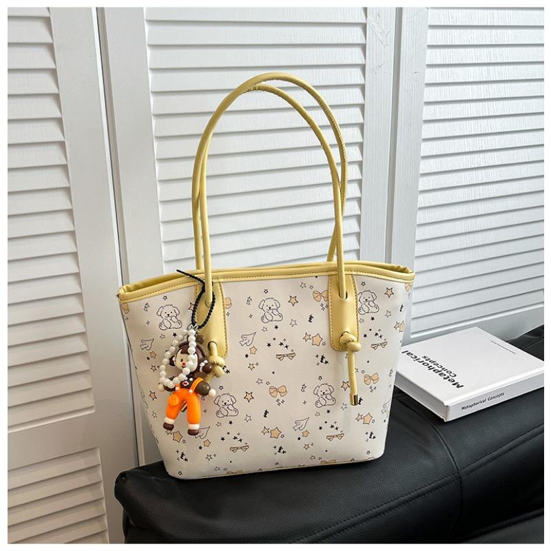 New fashionable versatile cartoon puppy tote bag women's commuting large-capacity portable shoulder bag