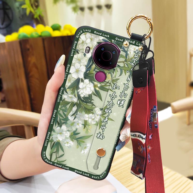 Schmutzabweisende Strapazierfähige Handyhülle Für Nokia 5.4 Für Mama Chinesischer Stil Mode Silikon Staubdicht Umhängeband Ältere Dame