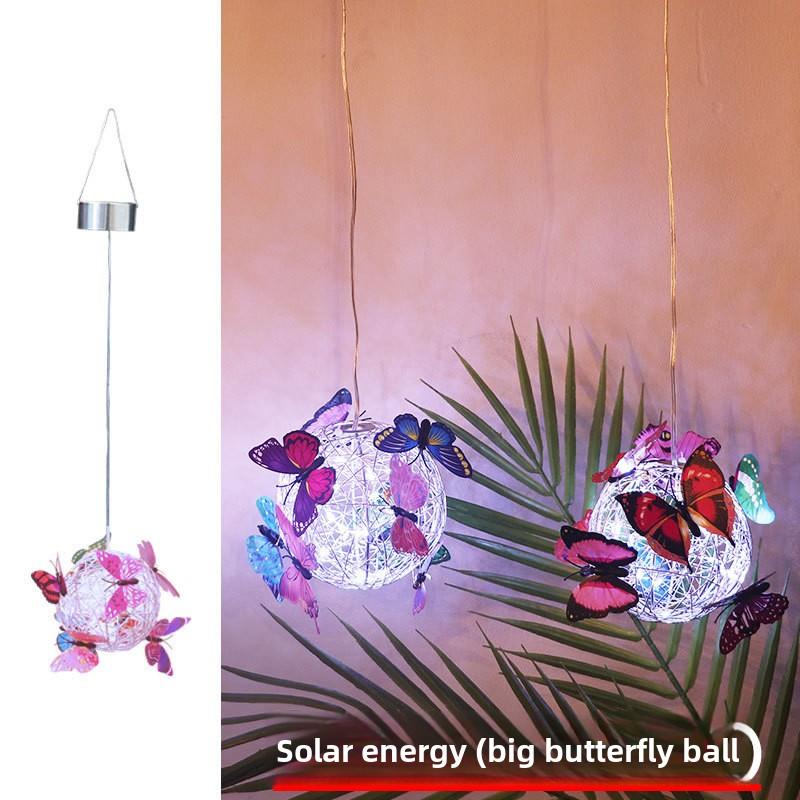 

Новые светодиодные солнечные, бабочка подвесной шар для дерева, наружные декоративные светильники для патио и сада, круглые шары подвесные светильники для дерева, волосы светодиодные бабочки big Butterfly 1pcs белый