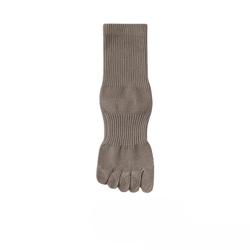 Female Spring and Autumn Antibacterial Movement Breathable Sweat Absorption Boneless Five Finger Tube Cotton Socks