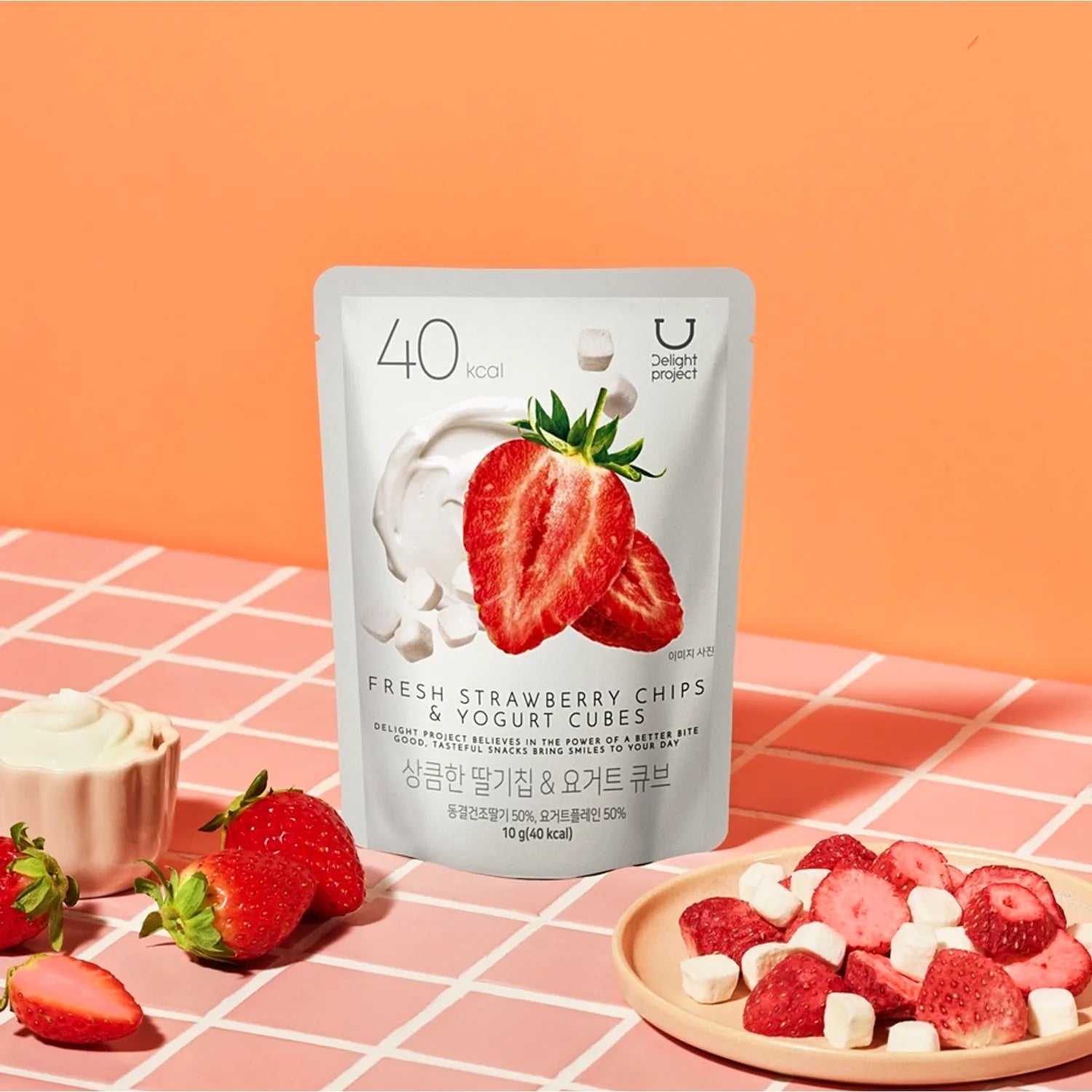 ПРОЕКТ DELIGHT Чипсы из свежей клубники и кубики йогурта 10 г/3 пакета Yogurt Cubes 10g/3bag