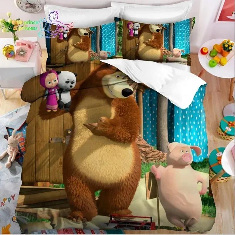 3D Druck Anime Bär Bettwäsche Set, Bettbezug Bettdecke Bettset Steppdecke Kissenbezug, King Queen Twin Größe Jungen Mädchen Erwachsene