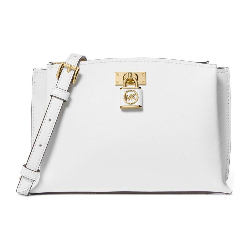 

New MICHAEL KORS MK Ruby Saffiano Leather Handbag, Shoulder Bag, Crossbody Bag Medium Size Women s White 30S3GR0M2L-085 23.1*9.9*17.0CM