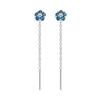 Temperament Diamant Blaue Iris Ohrringe Damenohrringe Nischen-Design Ohrringe Premium-Temperament Blume Steckerohrringe
