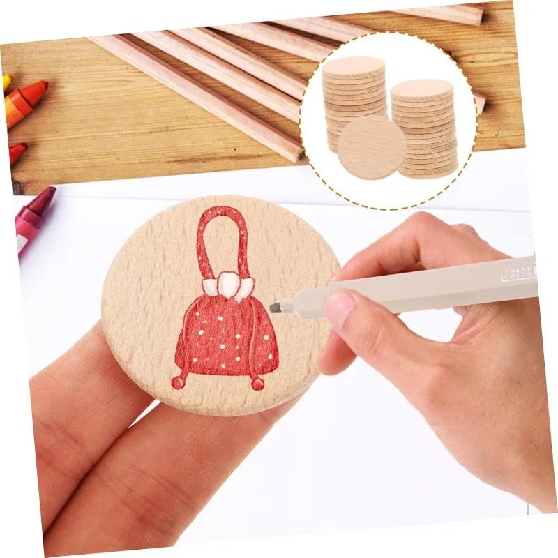 10 Pcs Flat Round Unfinished Wood Cutout Wood Slices for DIY Printing Art Craft Home Embellishments for Arts Crafts Projects