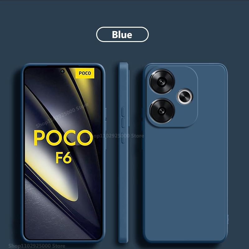 Poco F6 PocoF6 Pro Case Liquid Silicone Phone Cases For Xiaomi Poco F6 Poco F 6 F6Pro PocoF6 Pro Soft Cover Accessories