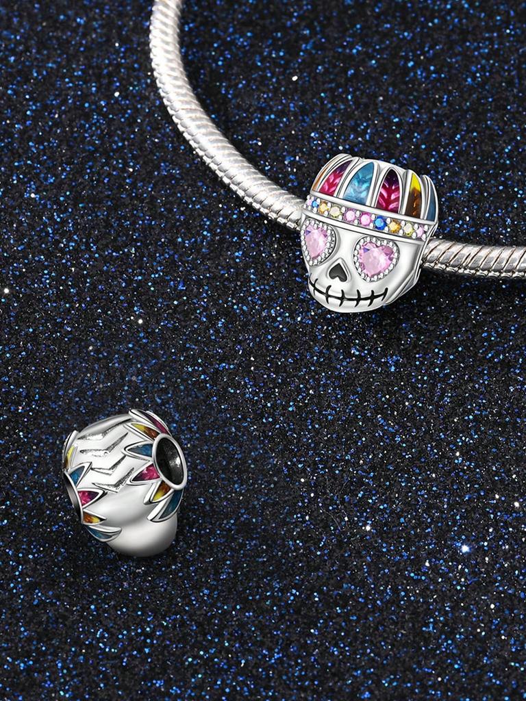 Charms Plata Halloween Sun Rose Skull Beads Charm Copper Plated Fit Copperoriginal Bracelet For Jewelry Making Diy Charm