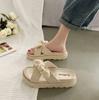 Fashion New Style Fairy Style Lady Summer Slippers Thick Platform Flat Sandals with Butterfly-Knot Summer Flip Flops Sandals Women Shoes