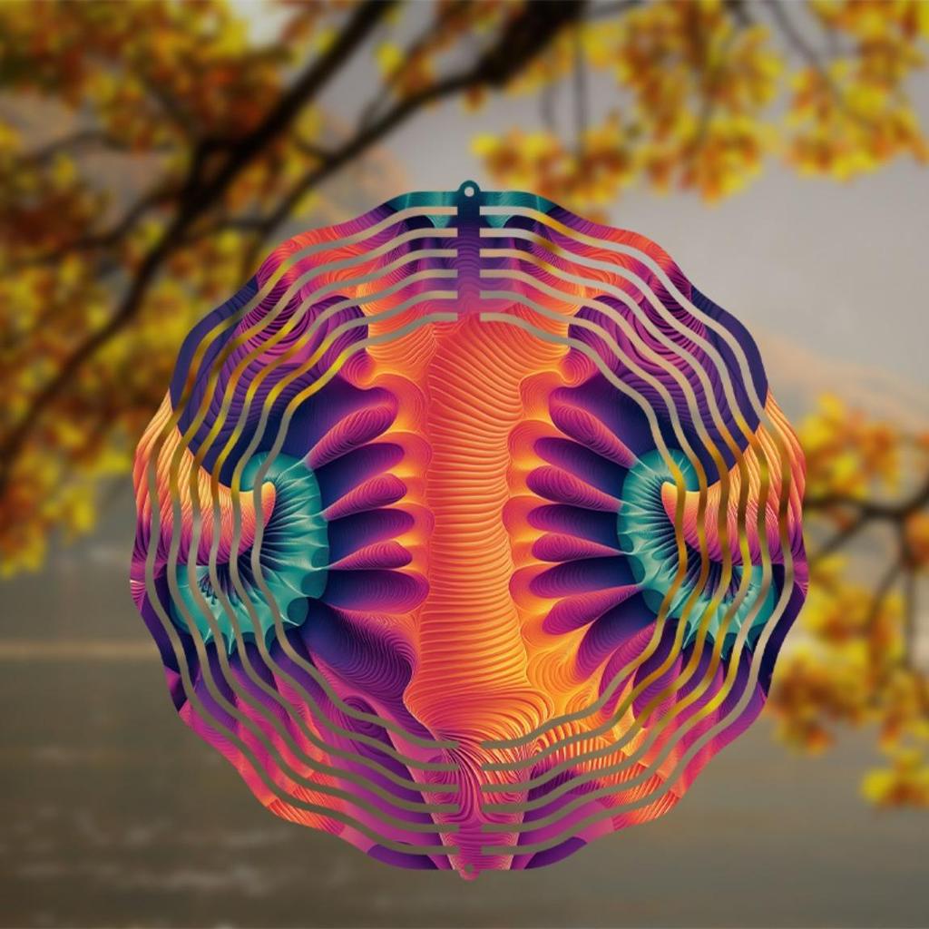 10 Inch Metal Wind Spinner Hanging Wind Chime for Garden Balcony Decor 360 Rotating Hook Outdoor Seasonal Decoration Vibrant Design