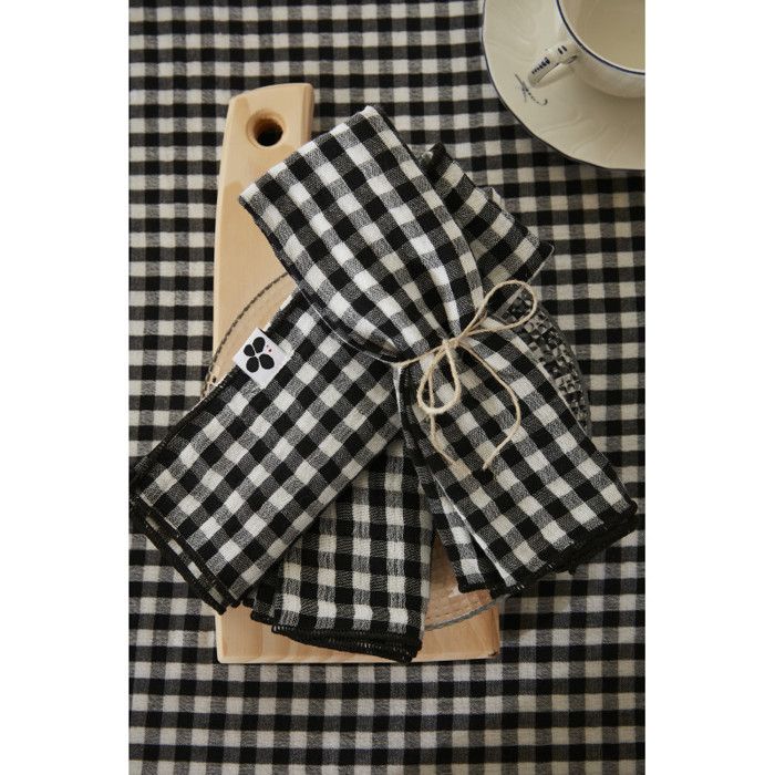 Lot de 3 serviettes de table "Vickie" 40 x 40 cm Tissé teint "Gaze de Coton" l'Effet Papillon