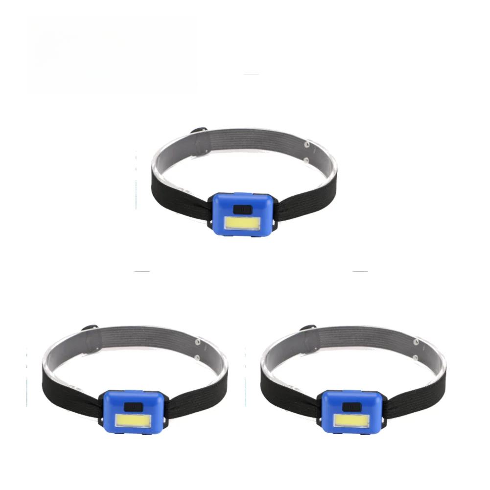 3PCS Outdoor Camping Head Flashlight 3 Modes Strong LED COB Waterproof Headlights Lighting Torch Lamp Mini Night Headlamp