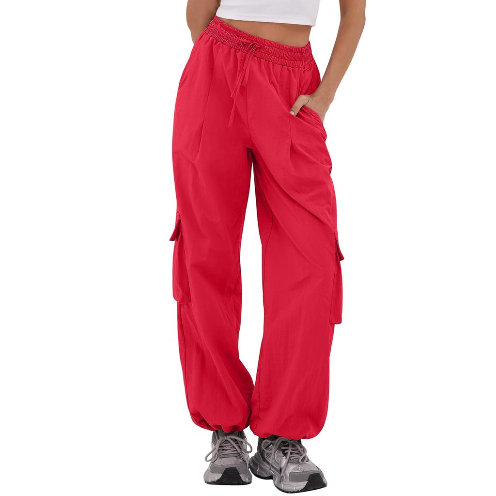 Women's Casual Pants Cargo Pants Elastic Waisted Hiking Pants With Pockets Lightweight Baggy Pants