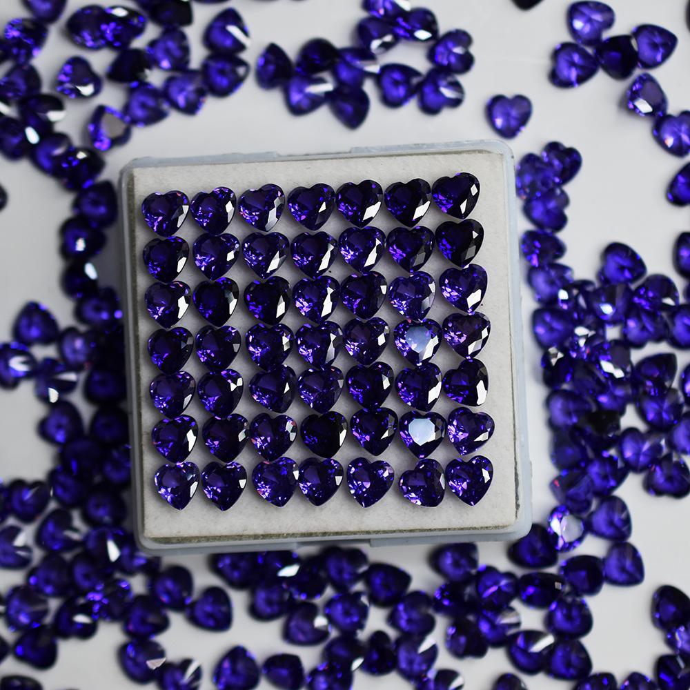 Natural Purple Sapphire 12 Pcs Unique Heart Cut 6×6 mm Lot Gemstone